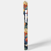 Japanese Blue Floral Pattern Monogrammed Case-Mate iPhone Case (Achterkant / Links)