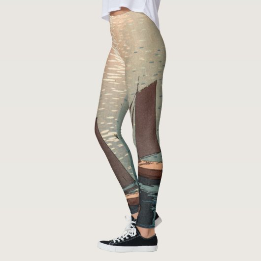 JAPANESE BOATS OP Leggings MET AFDRUKTE WATER (Links)