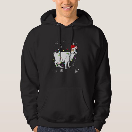 Japanese Bobtail Cat Christmas Lights Christmas Ca Hoodie (Voorkant)