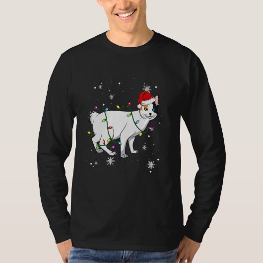 Japanese Bobtail Cat Christmas Lights Christmas Ca T-shirt (Voorkant)