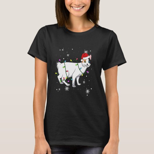 Japanese Bobtail Cat Christmas Lights Christmas Ca T-shirt (Voorkant)