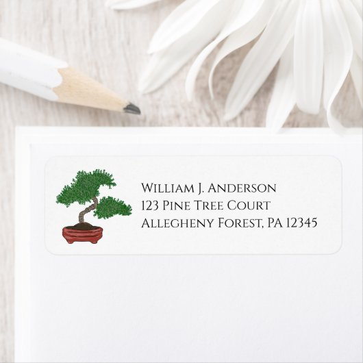 Japanese Bonsai Tree Return Address Labels (Insitu)