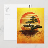 Japanese Bonsai Tree Sunset Briefkaart (Voorkant / Achterkant)