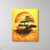 Japanese Bonsai Tree Sunset Canvas Afdruk (Voorkant)
