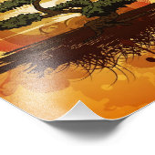 Japanese Bonsai Tree Sunset Foto Afdruk (Hoek)