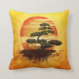 Japanese Bonsai Tree Sunset Kussen