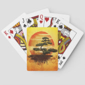Japanese Bonsai Tree Sunset Pokerkaarten (Achterkant)