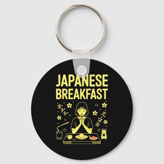 Japanese Breakfast Zen Morning Miso Rice Tea Graph Sleutelhanger (Voorkant)