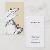 Japanese brush style frog illustration visitekaartje (Voorkant / Achterkant)