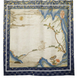 JAPANESE BUNNY KIJKT NAAR MOON Shower Curtain Douchegordijn