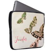 JAPANESE BUTTERFLIES CUSTOM NAME NEOPRENE HOESJE LAPTOP SLEEVE (Voorkant Rechts)