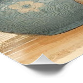 Japanese calico cat and flower perfect poster (Hoek)