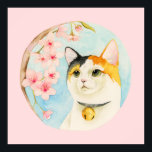 Japanese Calico Cat Watercolor Painting, Pop Art Poster<br><div class="desc">This is a watercolor illustration of a calico cat looking up at and enjoying the cherry blossom. “Hanami” is a Japanese tradition where people celebrate and party under the cherry blossom trees when they are in full bloom. Cute design for cat lovers.</div>