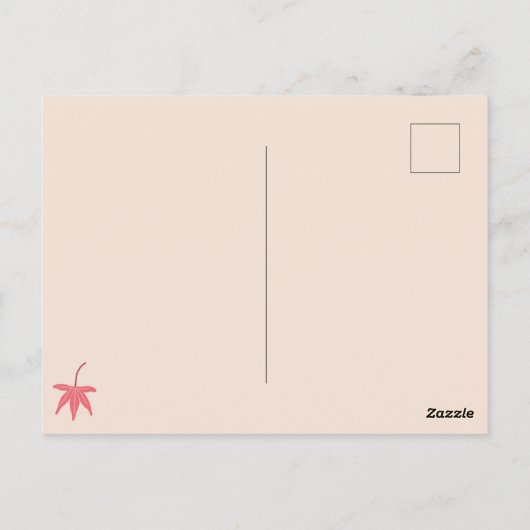 Japanese Calligraphy of Maple Tree Postcard Briefkaart (Achterkant)