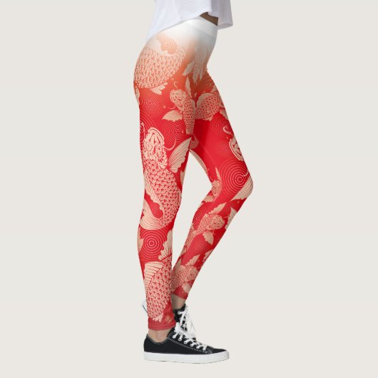 Japanese carp red ground6@miyasan leggings (Rechts)