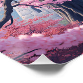 Japanese Castle in Cherry Blossom Spring – Elegant Perfect Poster (Hoek)