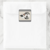 JAPANESE CAT MET MASKSTICKERS-ETIKETTERS VIERKANTE STICKER (Tas)