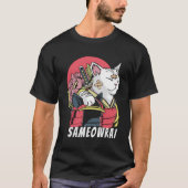 Japanese Cat Samurai Katana Sameowrai Anime Funny T-shirt (Voorkant)