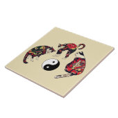 JAPANESE CATS, DRAGON RED DEVIL TATTOOS, YIN YANG TEGELTJE (Zijkant)