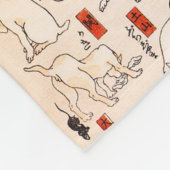 Japanese Cats Menagerie Woodblock Ukiyo-e Fleece Deken (Hoek)