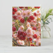 Japanese Cherry Blossom Castle Wedding Invitation  Kaart (Staand voorkant)