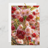 Japanese Cherry Blossom Castle Wedding Invitation  Kaart (Voorkant / Achterkant)