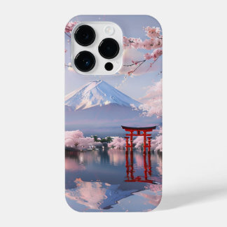 Japanese Cherry Blossom & Mount Fuji iPhone Case – 14 Plus Hoesje