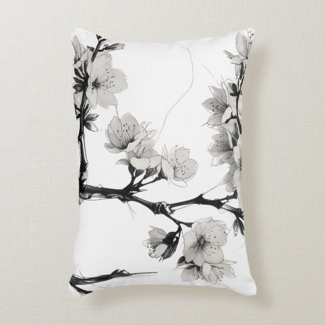 Japanese Cherry Blossom Sakura Accent Kussen (Voorkant(Verticaal))