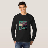 Japanese Cherry Blossom tree river suspension brid T-shirt (Voorkant volledig)