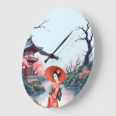 Japanese Cherry Blossom Wall Clock  Grote Klok (Hoek)