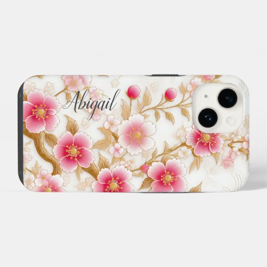 japanese cherry blossoms iPhone hoesje (Achterkant horizontaal)