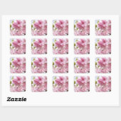 Japanese cherry blossoms vierkante sticker (Vel)