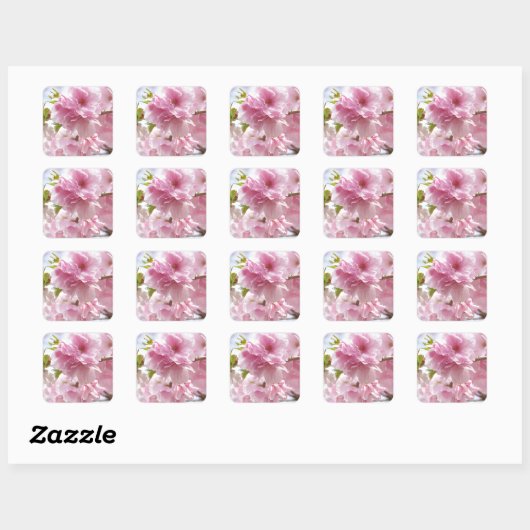 Japanese cherry blossoms vierkante sticker (Vel)