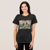 Japanese Chin and Buddha  Tri-Blend Shirt (Voorkant volledig)