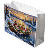 Japanese Chin Christmas Boat Holiday Groot Cadeauzakje (Achterkant Gekanteld)