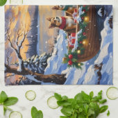 Japanese Chin Christmas Boat Holiday Theedoek (Gevouwen)