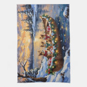 Japanese Chin Christmas Boat Holiday Theedoek (Verticaal)