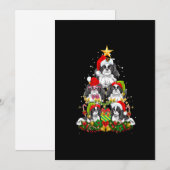 Japanese Chin Christmas Lights Ornament Tree Dog L Feestdagenkaart (Voorkant / Achterkant)