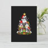 Japanese Chin Christmas Lights Ornament Tree Dog L Feestdagenkaart (Staand voorkant)