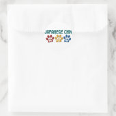 JAPANESE CHIN Mam Paw Print 1 Ronde Sticker (Tas)