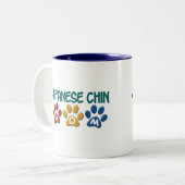 JAPANESE CHIN Mam Paw Print 1 Tweekleurige Koffiemok (Voorkant links)
