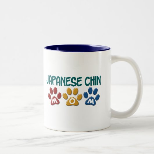 JAPANESE CHIN Mam Paw Print 1 Tweekleurige Koffiemok (Rechts)