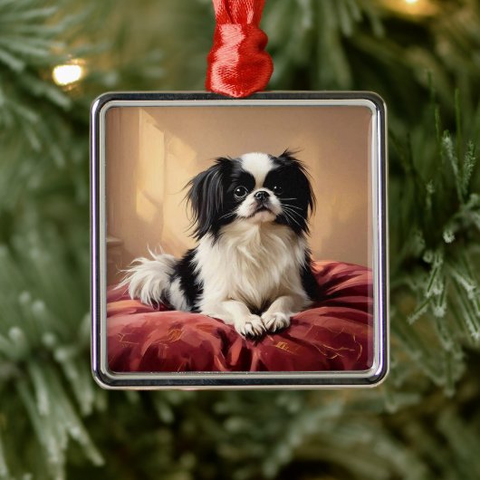 Japanese Chin Metalen Ornament (Boom)