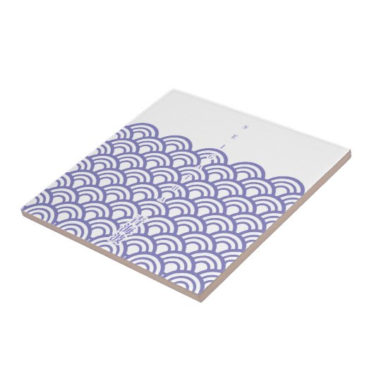 Japanese classic pattern "SEIGAIHA"和柄古典文様 青海波 Tegeltje (Zijkant)