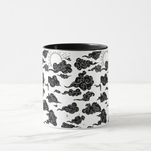 Japanese Cloud Pattern Aesthetic Mok (Midden)