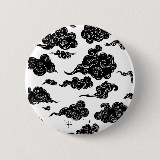 Japanese Cloud Pattern Aesthetic Ronde Button 5,7 Cm (Voorkant)