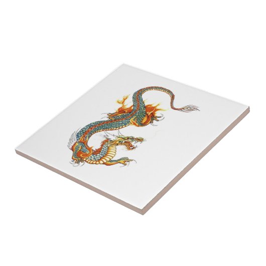 JAPANESE COLORED DRAGON TEGELTJE (Zijkant)