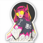 Japanese Cool Evil Girl Urban Cool Style  Sticker (Voorkant)