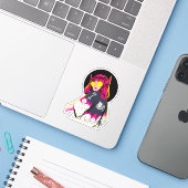 Japanese Cool Evil Girl Urban Cool Style  Sticker (Laptop met iPhone)