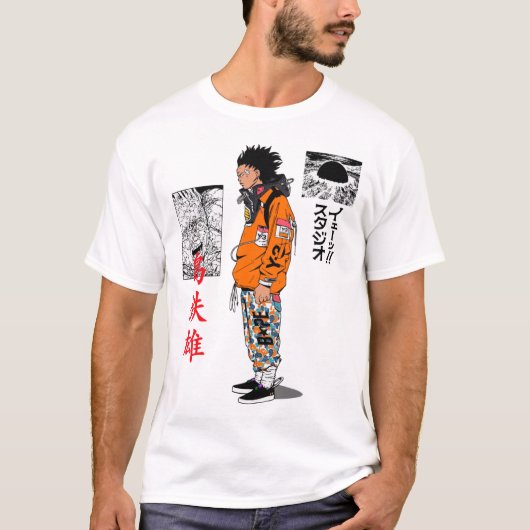 Japanese Cool Urban Samurai Vaporwave Style T-shirt (Voorkant)